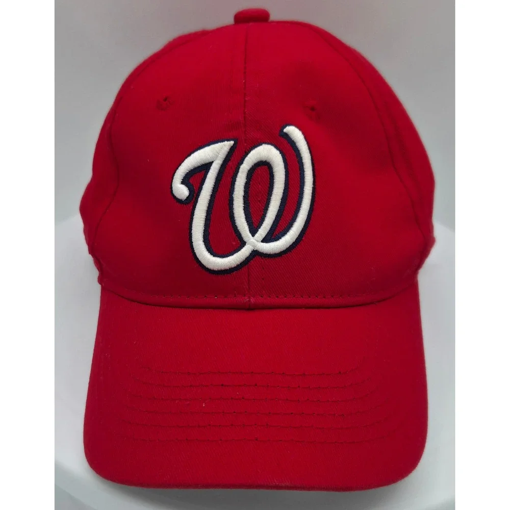 Washington Nationals Youth MLB Baseball Cap Red Adjustable Hook and Loop